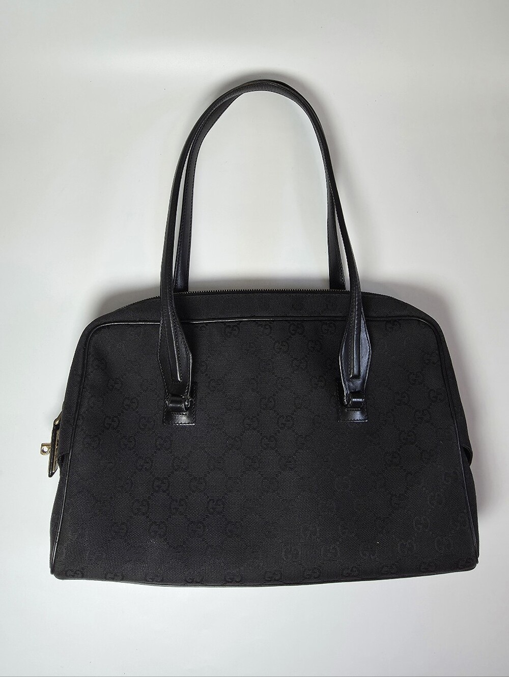 Gucci Black GG Canvas Tote / Shoulder Bag